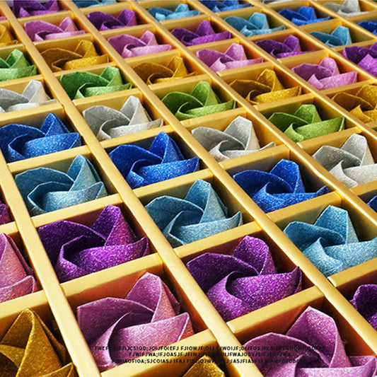 Kawasaki Rose Handmade Origami Glitter Diamond Paper Diy Material Origami Paper Cut Color Paper Embossed Stationery