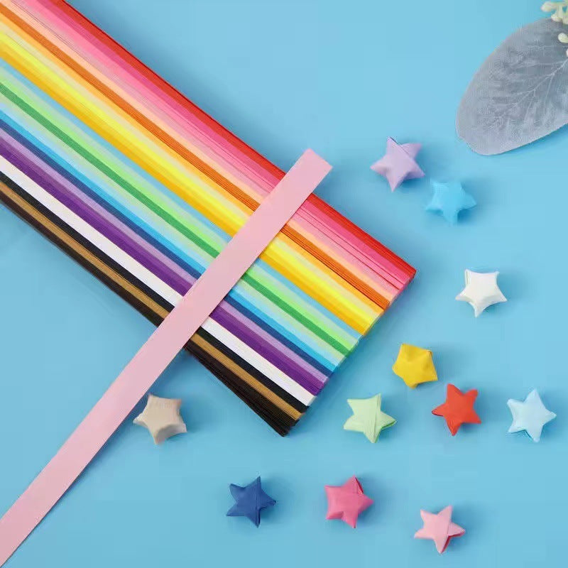 Colorful Origami Lucky Star Paper Strips Folding Paper Ribbons