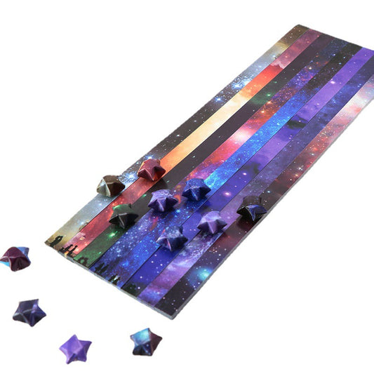 Lucky Star Long Strips Origami Paper Of Pentagram For Children Wishing,Starry Sky Pentagram Folding Paper With 8 Colors