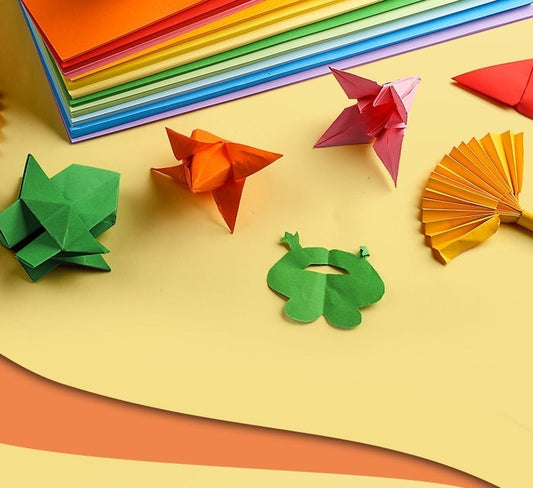 Square Handmade Origami Thousand Paper Crane Colorful Folding Paper Kindergarten Origami
